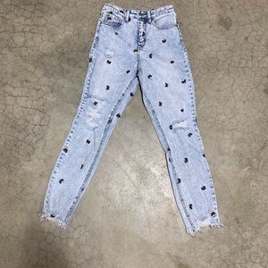 Cute Butterfly Light Wash Jeans